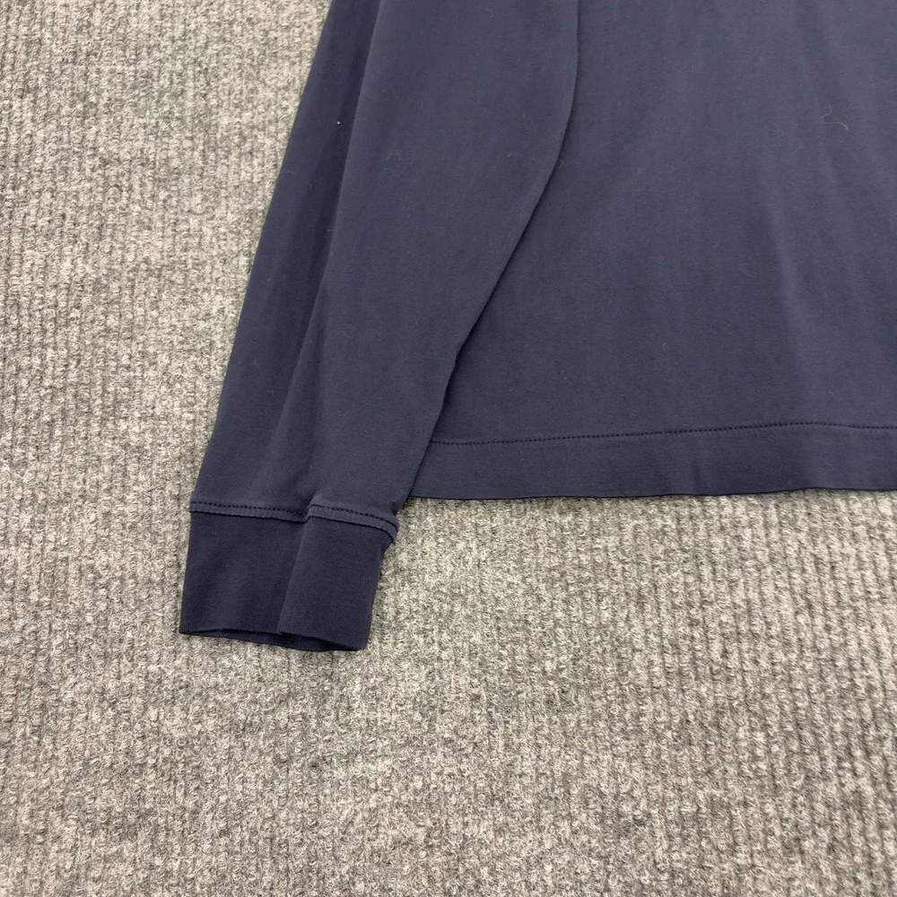 Banana Republic Polo Shirt Mens L Blue Cotton Luxe Touch Long Sleeve Classic